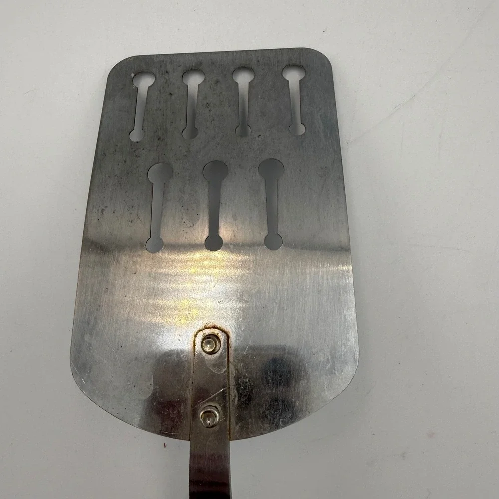Vintage EKCO USA Slotted Spatula Stainless Steel Black Handle 11.5 Inch Turner